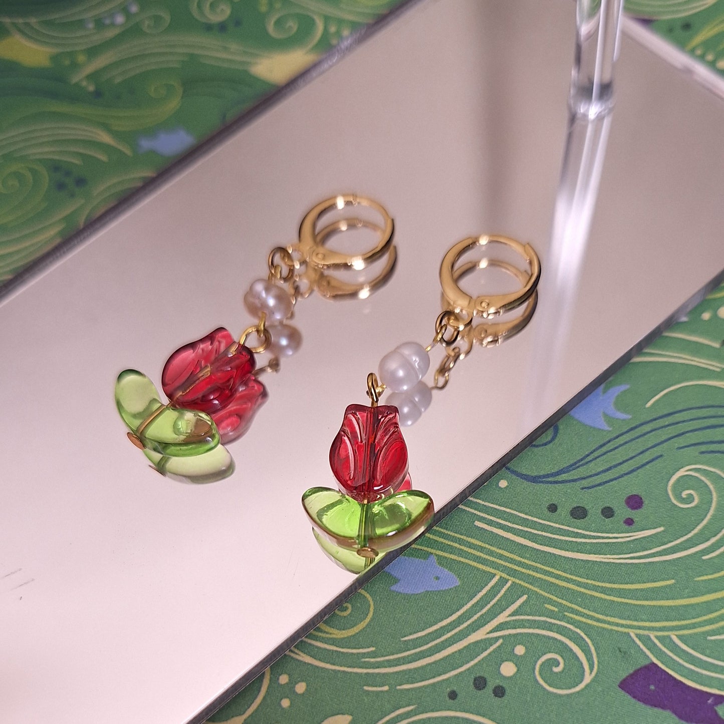 Red Tulips Earrings