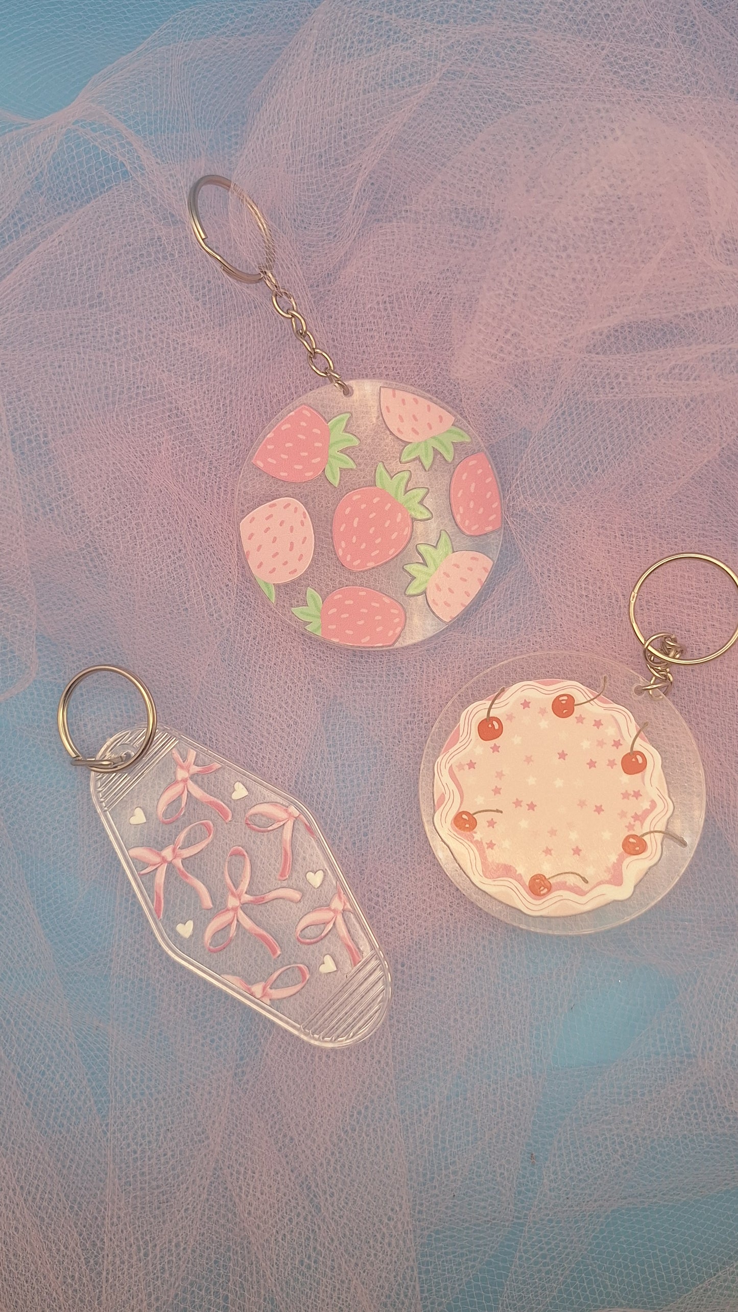 The Pink Ribbon Tea Party Keychains