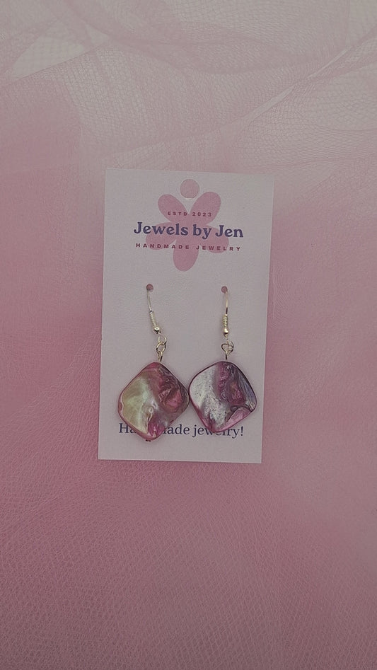 Pink Oyster Shell Earrings