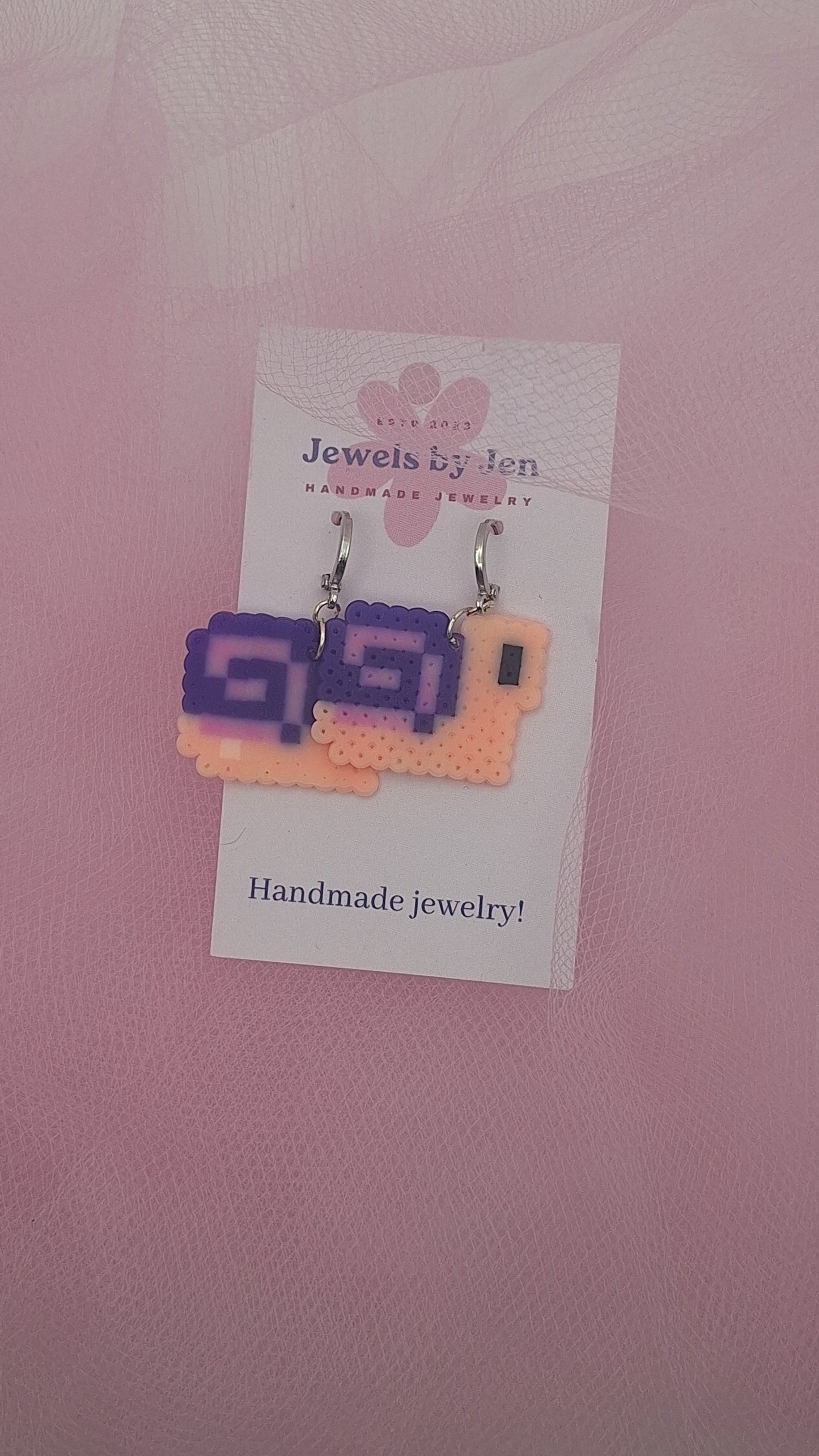 Perler Bead Snail Earrings