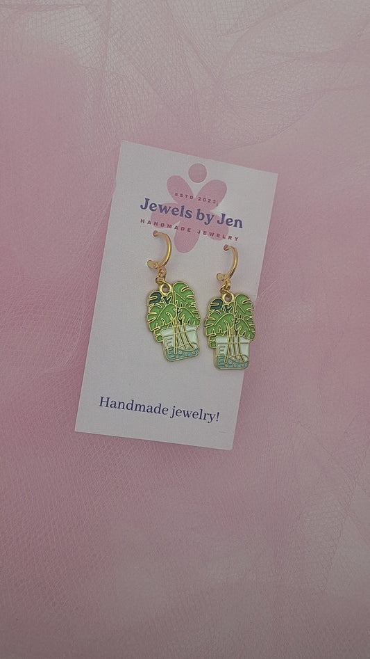 Monstera Earrings