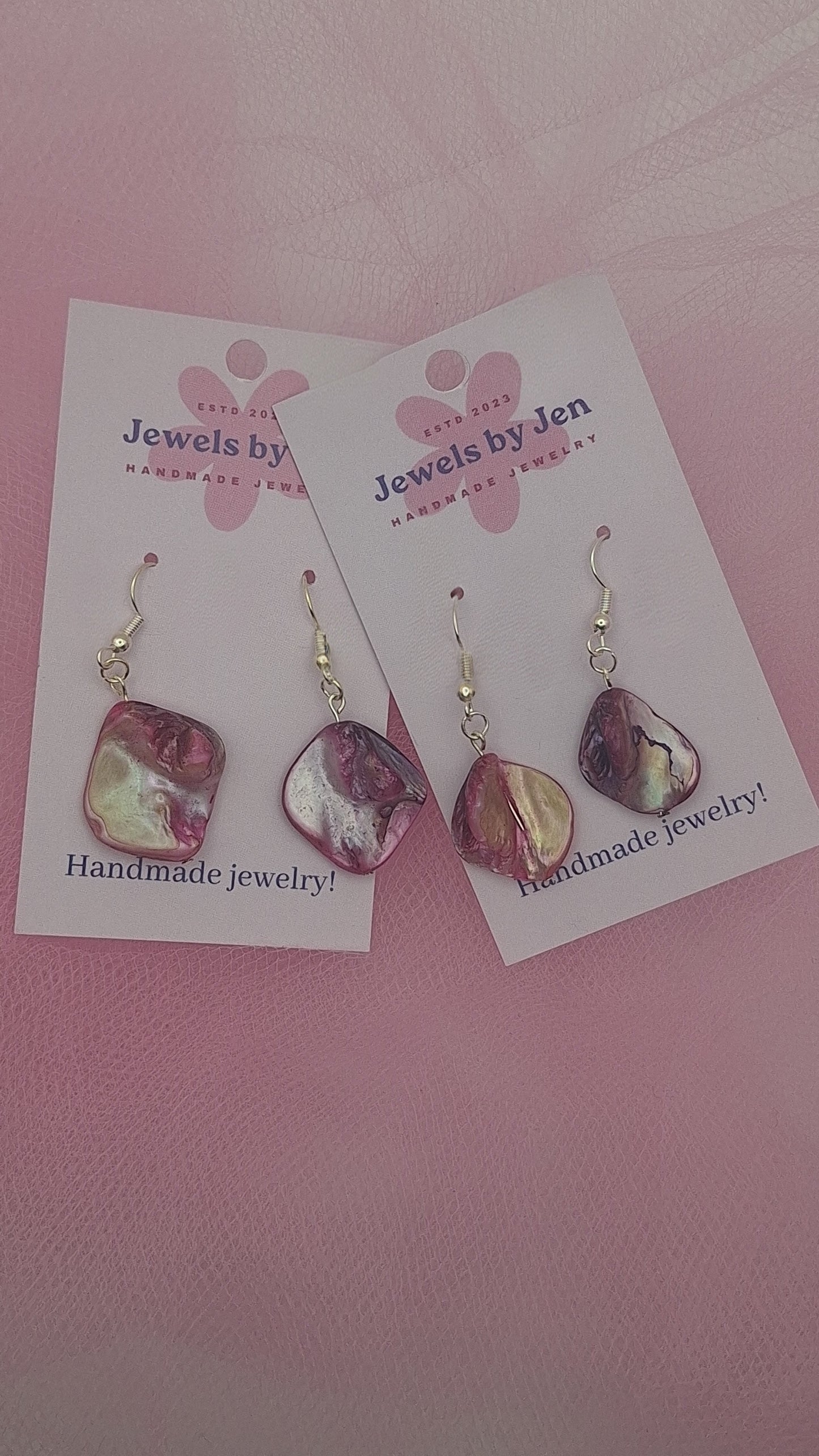 Pink Oyster Shell Earrings