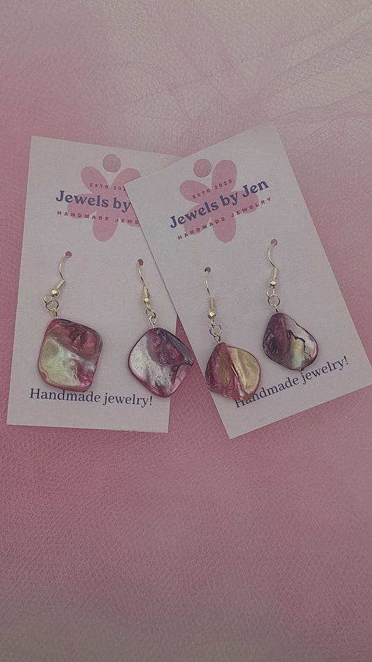Pink Oyster Shell Earrings
